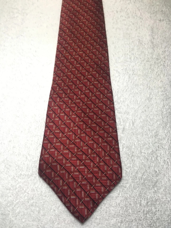 STAFFORD CORBATA HOMBRE ROJO CON ORO BLANCO NEGRO 4 X 61 Foto 2 de 4