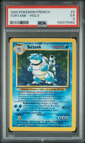 PSA 5 Pokemon 1999 Base Set #2/102 Blastoise Holo French Tortank WOTC