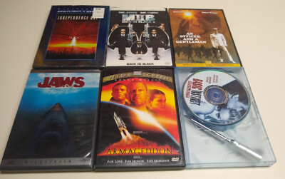 DVD LOT BASIC INSTINC Ice Pick NEW Jaws Men In Black Armagedon Officer Gentleman