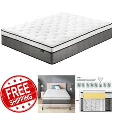 Zinus Pressure Relief Extra Firm Hybrid Mattress Comfort Foam and Pocket Spring