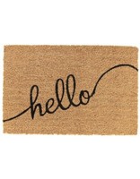 Clayre & Eef FußMatte Hello Kokos-TüRmatte 60 X 40 Cm FußAbtreter Natur