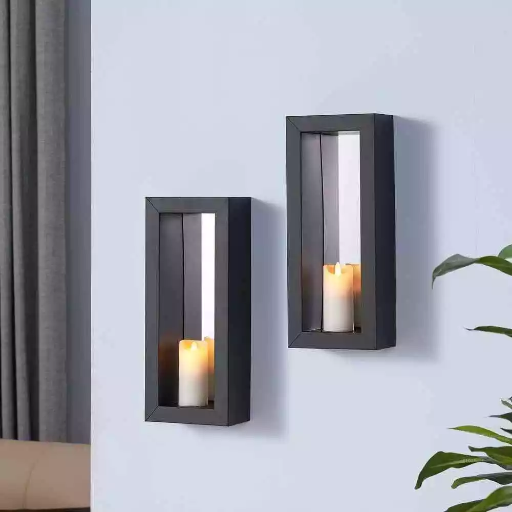 Black metal wall sale sconces