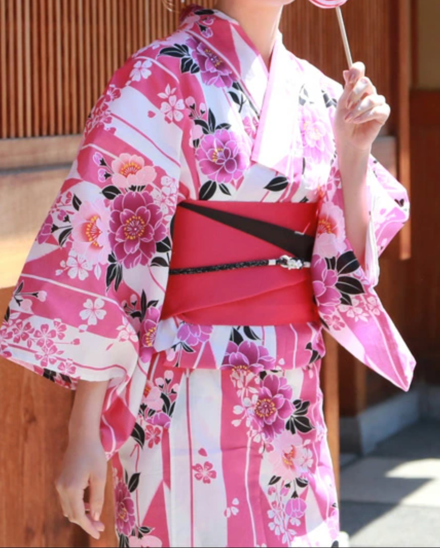 ゆかたん Japanese Women's Traditional YUKATA KIMONO Obi Belt Sandal Set
