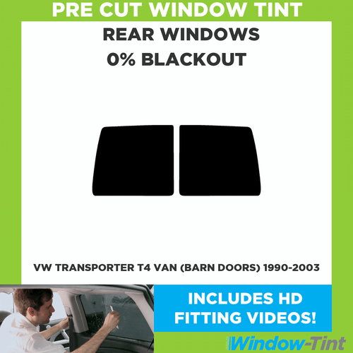 Pour VW Transporter T4 (portes de grange) 90-03 film occultant teinte vitre prédécoupée 0% - Photo 1 sur 10