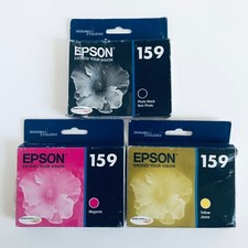 2019 Genuine EPSON 159 Y/M/Photo Ink Cartridges For STYLUS PHOTO Lot of 3 OEM