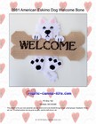 American Eskimo Dog and Bone Welcome Sign- Plastic Canvas Pattern or Kit