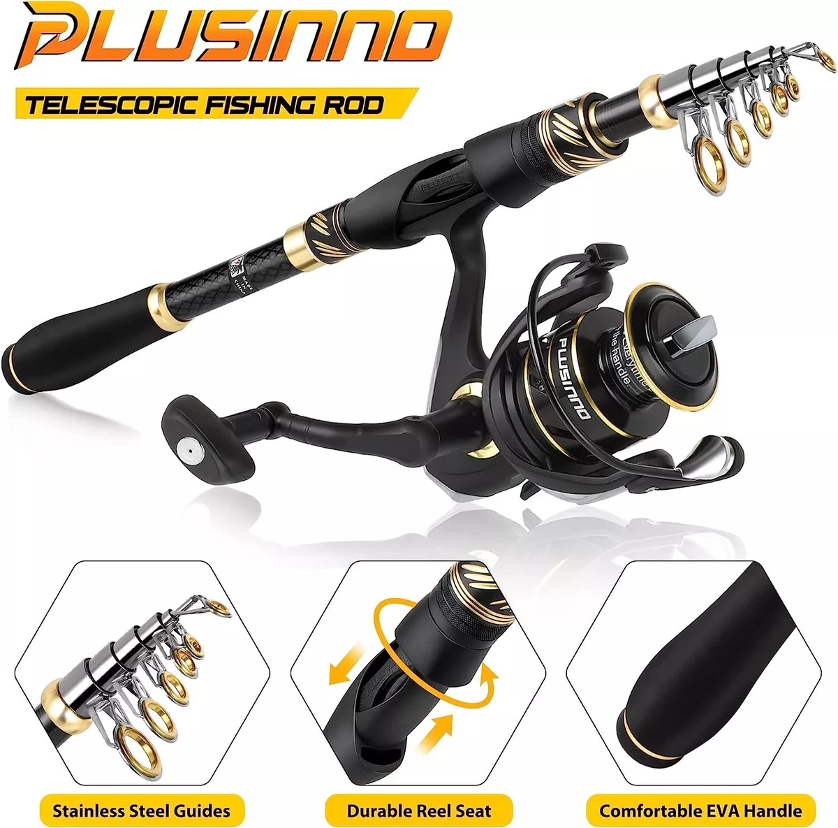 Lightweight Fishing Rod and Reel Combos - Carbon Fiber Telescopic