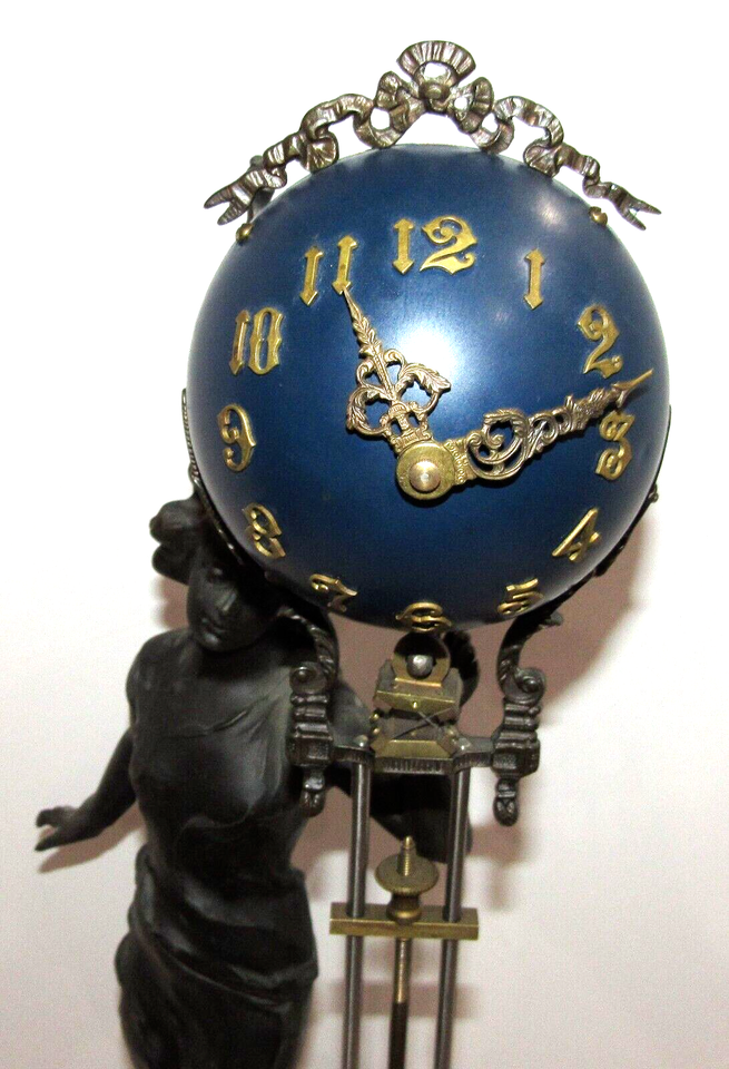 Antique/Vintage Modified Mystery Statue Swinger Clock 8Day eBay