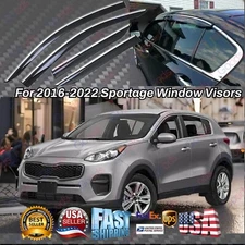 Fits for Sportage 2017-2022 Chrome Trims Window Visors Vent Rain Sun Wind Guards