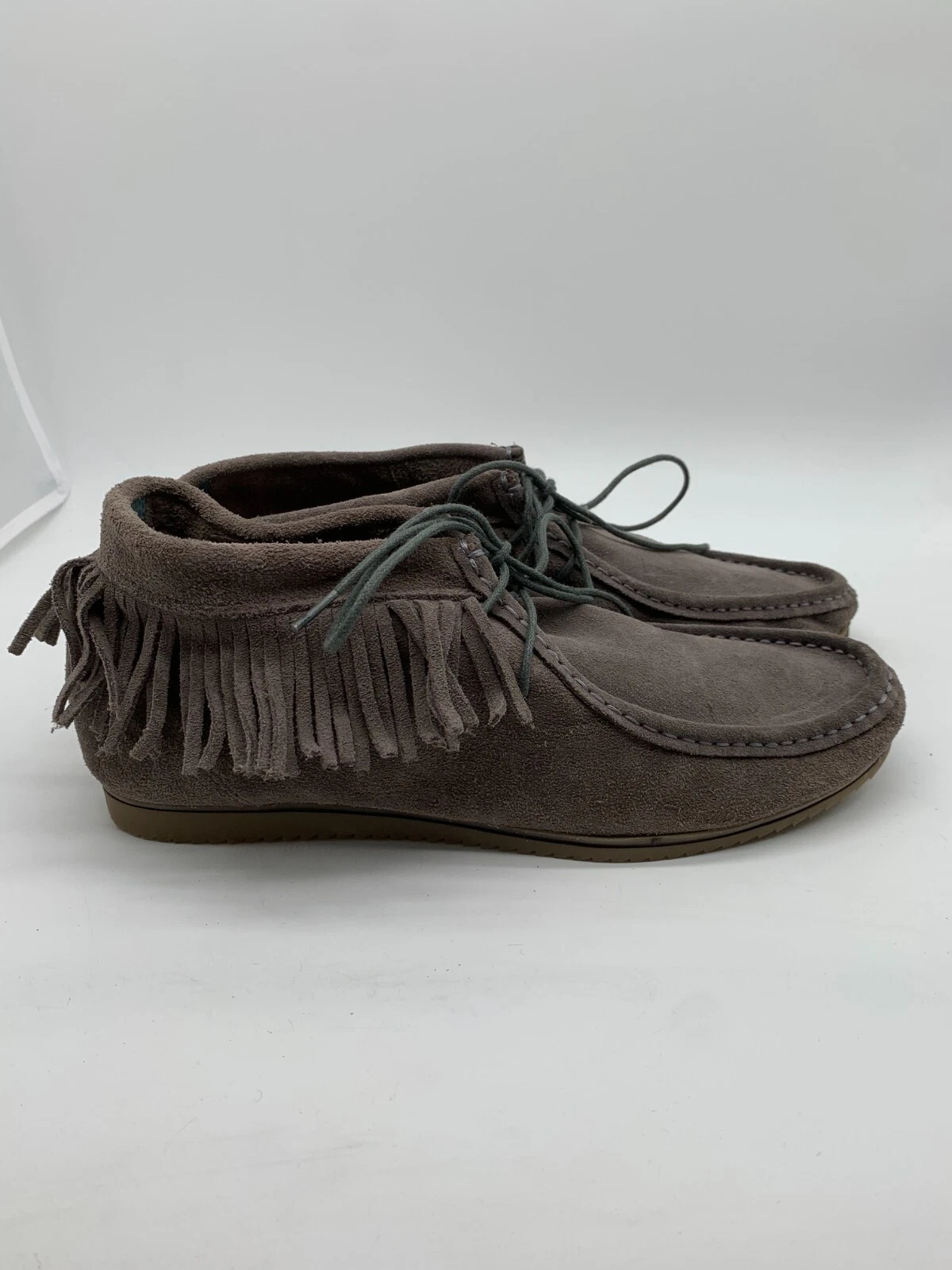 CLARKS Stivaletti Vaquetillas scamosciati 41 7 5 8 ottime condizioni mocassino frange stivaletti grigi stringati