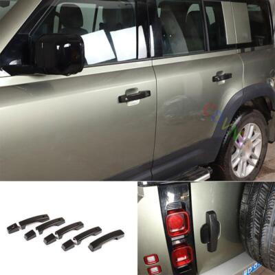 Exterior Outside Door Handle Cover Trim For Defender 110 2020-2023 Carbon Fiber