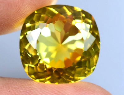 Zertifizierter Natürlicher Gelber Saphir Cushion 12,90 Ct Loupe Clean