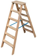 STABILO Stufen-DoppelLeiter Holz Anzahl Sprossen: 2x6
