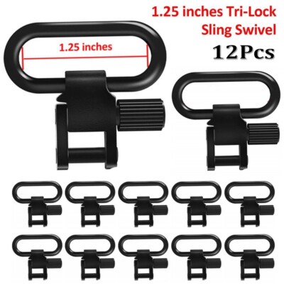 12PCS Rifle Sling Swivels Heavy Duty Quick Attach Detach 1.25'' Width QD Swivels