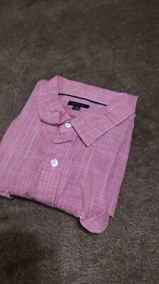 Apt. 9 Men Size XL Button Down Shirt Long Sleeve RED/White Collared