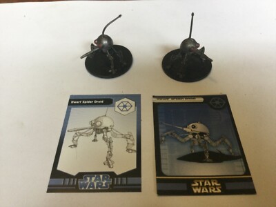 2x dwarf spider droid large size Star Wars Miniatures With Stat Card