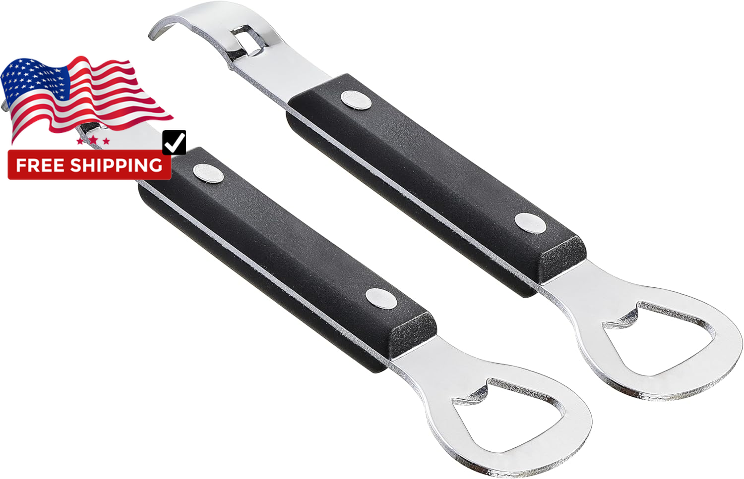 2 in 1 Can Opener Manual, Stainless Steel Can Punch Bottle Opener, Beer