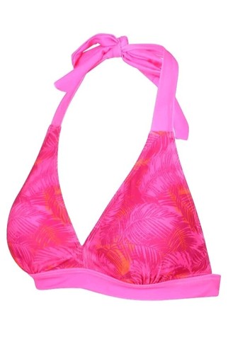 Ladies Swim Top Bikini Regatta Size 10 Halterneck Pink Fusion Fern Print Hols