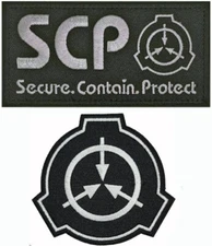 SCP Foundation Special Containment Embroidered Patch  | 2PC Bundle -HOOK BACKING