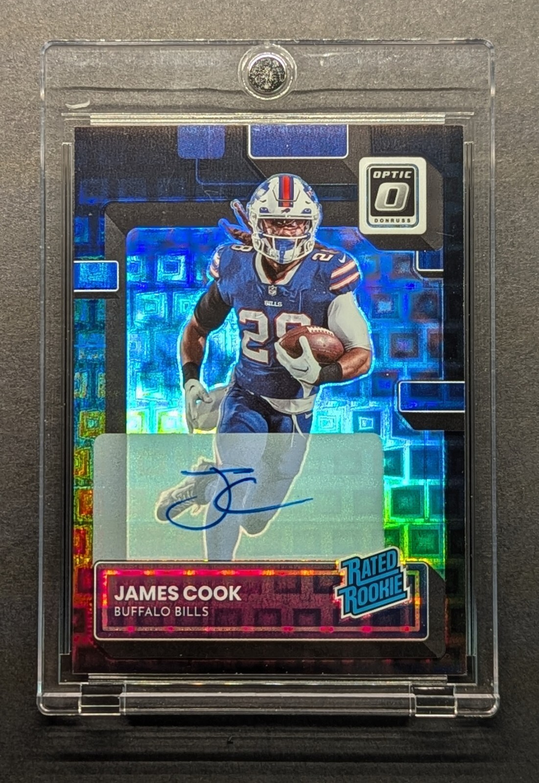 JAMES COOK Rookie Auto 2022 Optic Black Pandora Holo Prizm Rated Rookie SP/25 RC