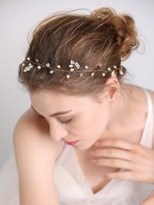 Bridal Crystal Wedding Hair Vine Gold Headpiece for Parties and Evening Events