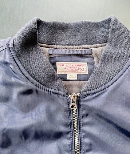 Pre-owned Men’s J. Crew Wallace & Barnes Flight Bomber Jacket Navy Size: XL - Picture 3 of 4