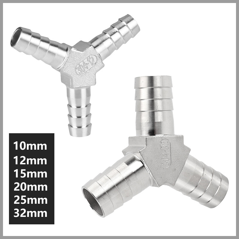 20-6-20mm Hose Reducer Tee 3 Ways Splitter 304 Stainless Steel Hos 16-8-16mm 25-6-25mm Hose Reducer Tee 3 Ways Splitter 304 Stainless Steel Hos