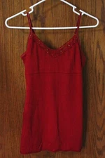 SO Red Tank Top with Bead Accent - Size Juniors Medium