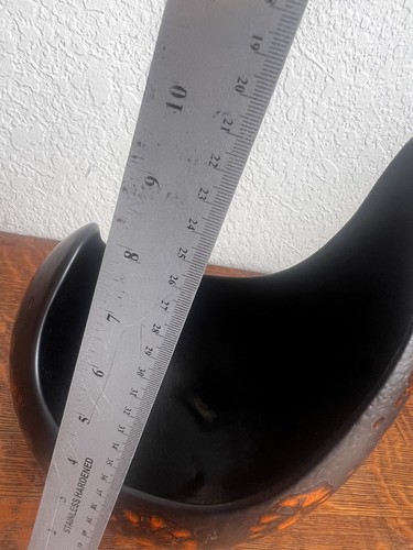 VINTAGE SASCHA BRASTOFF MID-CENTURY MODERN BOWL ORANGE AND BLACK - Picture 8 of 10