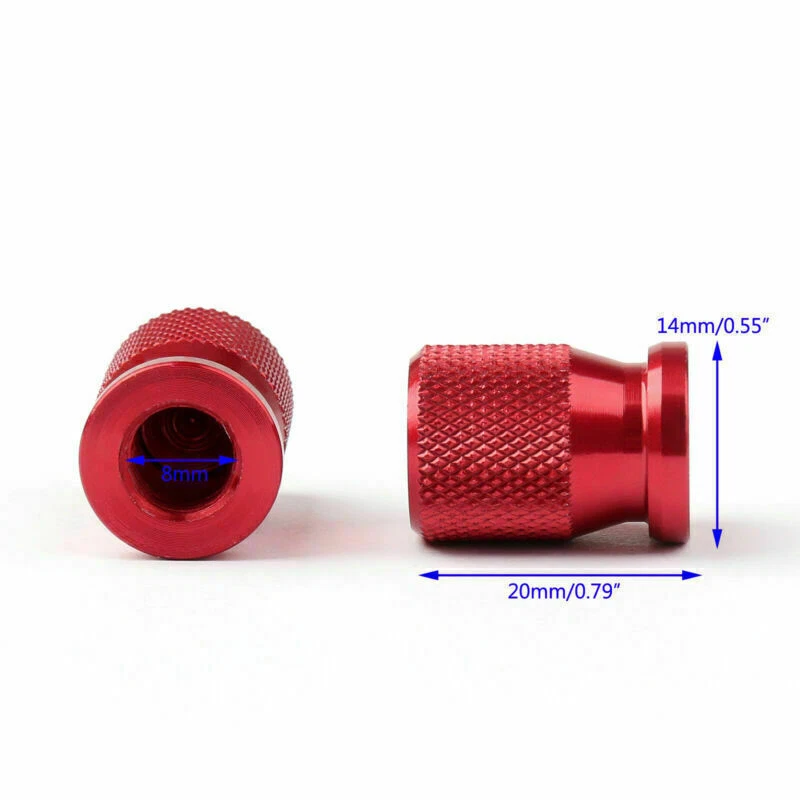 CNC Wheel Tire Valve Stem Cap Cover For Honda Yamaha Kawasaki Suzuki Red D CA - Image 2 of 4