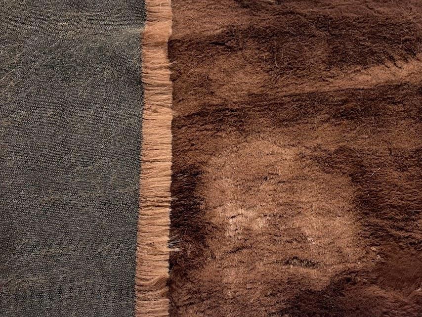 Tessuto Finta Pelliccia Di Lusso, Marrone Scuro, 150x100 Cm, Pelo Lungo 25 Mm, Per Peluche E Costumi
