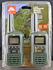 Ozark Trail Weatherproof Walkie Talkies 2 Pack IPX 4 LED Backlight 091322MGL3