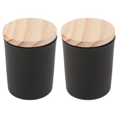  2 PCS Drink Container Candle Cup Black Candles Stick Holder