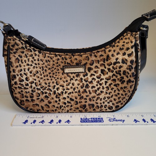 Rosetti Mini Bag Leopard Tan black Skinny Shoulder Strap Great See Description! - Picture 18 of 22