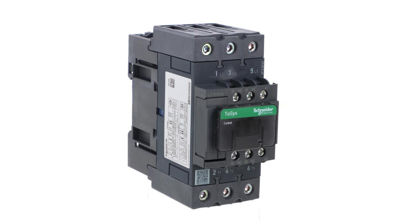 TeSys Deca Power contactor 50A 3P 400V AC 1Z 1R (EVK) LC1D50AV7 /T2UK