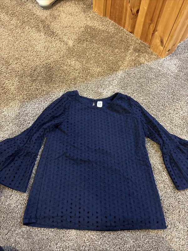 Gap Kids Navy Eyelet Top - Size L (10)