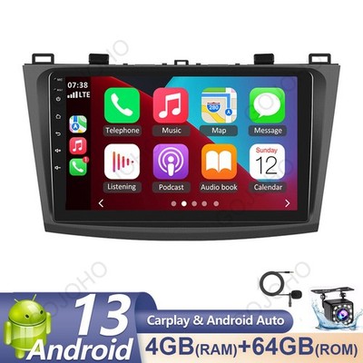 9'' For Mazda 3 2010-2013 Android 13 Carplay Car GPS Navi Radio Stereo RDS 4+64GB