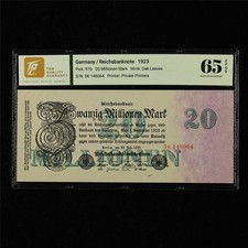1923 Germany Reichsbanknote 20 Millionen Mark Pick#97b