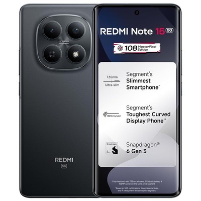 REDMI Note 15 5G (Black, 8GB RAM 128GB Storage) Snapdragon 6 Gen Global Version