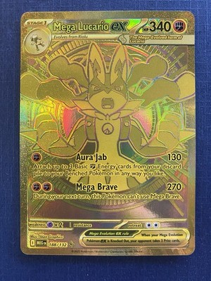 Mega Lucario ex 188/132 GOLD Mega Evolution Pokemon TCG - M | eBay