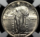 1917 TYPE 2 STANDING LIBERTY QUARTER NGC AU 55 NICE SILVER SATIN WITH A HINT OF