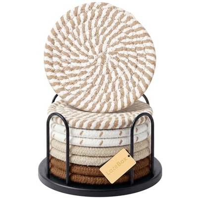 #ad Coasters Set of 8 – 4 Inch Large for Drinks Non Slip amp; Easy Clean Hot Cold $14.38