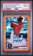 Yordan Alvarez 2020 Bowman Chrome Rookie Auto Orange Refractor RC PSA 10