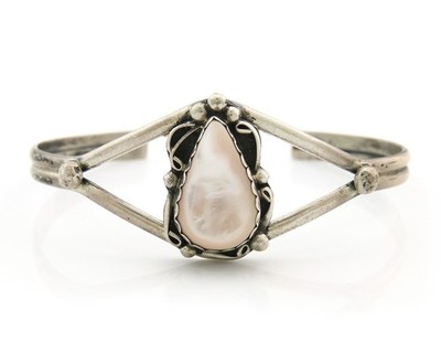 Navajo Cuff Bracelet Sterling Silver Authentic Pink Muscle Native Artist