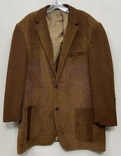 Vintage Inserch Mens Sport Coat Blazer Size 2XL XXL Brown Retro Formal Preppy