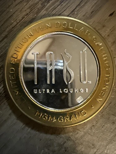 $10 MGM Grand Las Vegas .999 .60 oz Silver Round Token Gaming Tabu Ultra Lounge