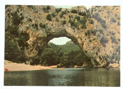 Vintage Le Pont-d'Arc Ardèche Natural Rock Arch Postcard Provence