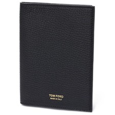 TOM FORD Porta Carte Bi-fold Custodia Portafoglio Flap Purse Compatto Pelle N...