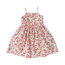 Polo Ralph Lauren Floral Linen Cotton Sundress Pleated Pink Green Girls Size 6