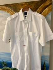NETJETS Brooks Brothers White Sz 17 Regular Short Sleeve Pilot Shirt NWT Supima